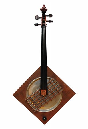 Ray man (1890-1976) Silent Harp 1971parti di violino, legno e argento cm...