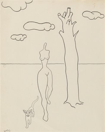 MAURICE HENRY (1907-1984) Ces desirs en marche 1930china su carta cm...