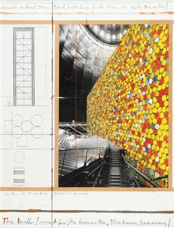 CHRISTO (1935-) The wall - progetto per gasometro, Germania 1999tecnica mista...
