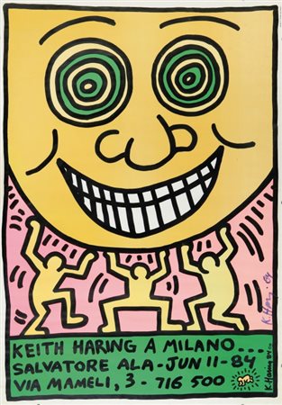 KEITH HARING (1958-1990) Manifesto della mostra da Salvatore Ala, Milano...