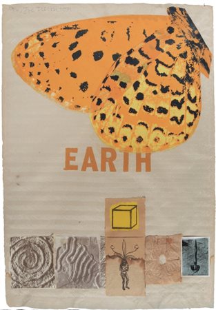 JOE TILSON (1928-) Earth 1971collage serigrafico cm 97x67esemplare...
