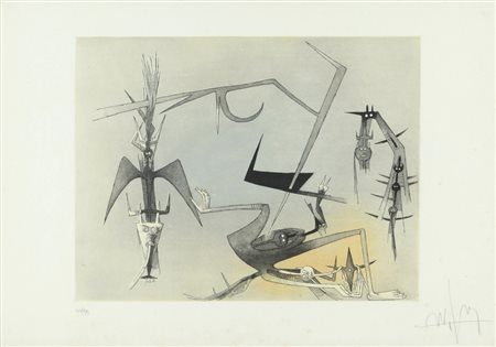 WIFREDO LAM (1902-1982) Visibile Invisibileacquaforte cm 50x70esemplare...