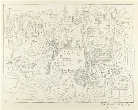 PABLO PICASSO (1881-1973) Jardin a Vallauris 15 gennaio, 1953composizione a...