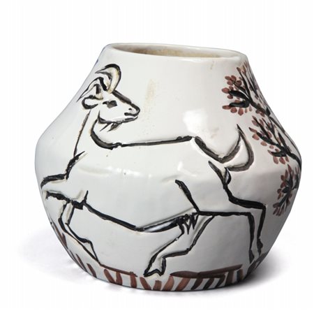PABLO PICASSO (1881-1973) Vase aux chèvres 1952ceramica parzialmente smaltata...