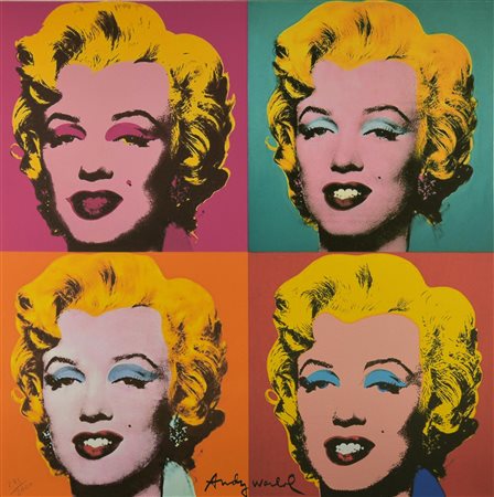 D'apres Andy Warhol MARILYN fotolitografia, cm 60,5x60,5; es. 273/2.400 firma...