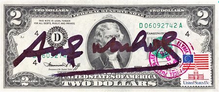 Andy Warhol TWO DOLLARS BILL (Thomas Jefferson), 1976 pennafeltro su...