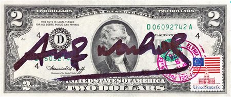 Andy Warhol TWO DOLLARS BILL (Thomas Jefferson), 1976 pennafeltro su...