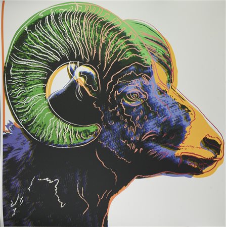 Da Andy Warhol BIGHORN RAM stampa tipografica su cartoncino, cm 96,5x96,5