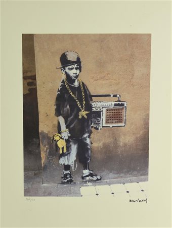 Da Banksy DALSTON eliografia su carta Arches, cm 38,5x28,5; es. 90/150 firma...