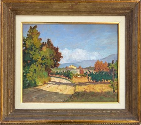 Mario Menichetti Livorno 1889 - 1975 Paesaggio Toscano