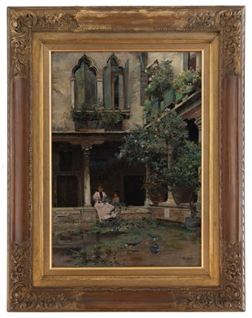 Raffaele Tafuri Salerno 1857 - 1929 Nutrendo i piccioni