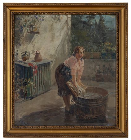 Giovanni Panza Napoli 1894 - 1989 Giovane lavandaia