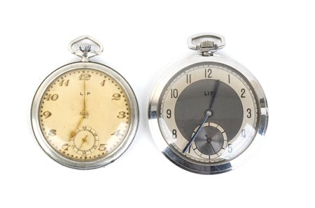  
LIP: due orologi da tasca acciaio 
 