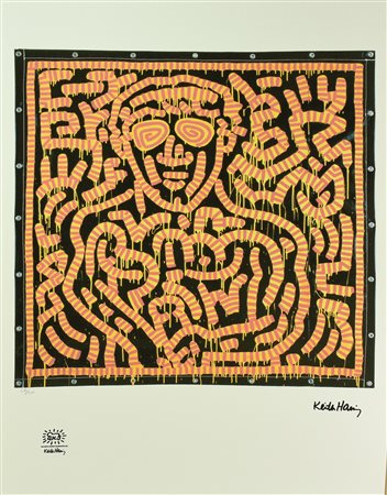 D'apres Keith Haring UNTITLED foto-litografia, cm 70x50; es. 57/150 firma in...
