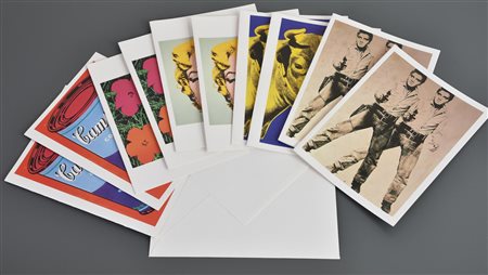 Da Andy Warhol POP-ART POSTCARDS scatola contenente 10 cartoline raffiguranti...