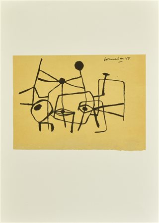 Corneille DISEGNO litografia su carta (d'apres), cm 52x37 firma e data in...