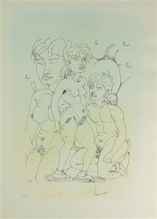Tono Zancanaro FIGURE FEMMINILI litografia su carta, 70x50; es. 55/125 firma...