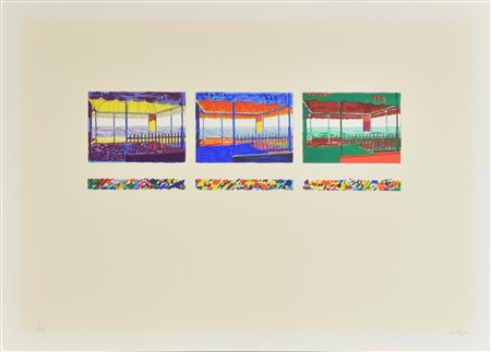 Giorgio Cortassa BAGNI serigrafia su carta, cm 50x70; es. 37/150 firma