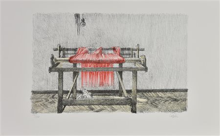 Giovanni Cappelli IL TELAIO ORIZZONTALE litografia, cm 35x50; es. 15/150...