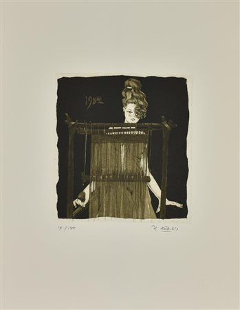 Giovanni Battista De Andreis IL TELAIO DELLA BURCINA acquaforte-acquatinta,...