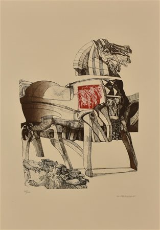 Walter Cremonini L'EVASIONE acquaforte-acquatinta su carta, battuta cm 34x44...