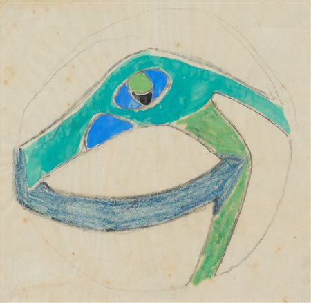 Gastone Novelli (Vienna 1925-Milano 1968) Senza titolo Matita, tempera e...