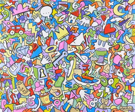 Skim (Firenze 1985) Essere felici non è facile, 2017 Acrilico su tela cm....