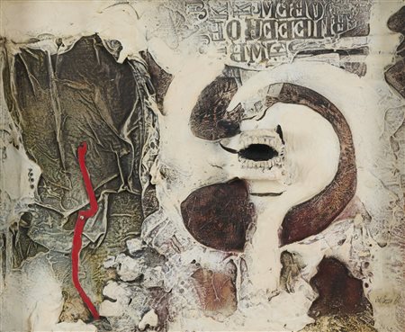 Lucio Del Pezzo (Napoli 1933-2020) Senza titolo, 1960 Tecnica mista su tela...