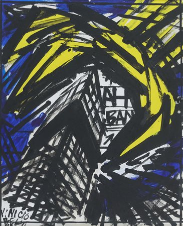 Vinicio Berti (Firenze 1921-1991) Grande Antagonismo - AH - BAN, 1986 Tempera...