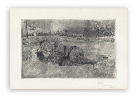 UMBERTO BOCCIONI (1882-1916) - Figura distesa (Mario Sironi), 1907