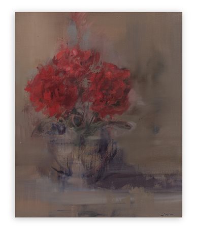 GIUSEPPE AJMONE (1923-2005) - Vaso di rose, 1990