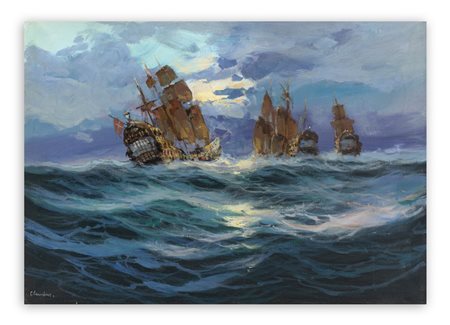 RODOLFO CLAUDUS (1893-1964) - Senza Titolo (Velieri)