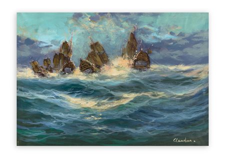 RODOLFO CLAUDUS (1893-1964) - Senza Titolo (Velieri)