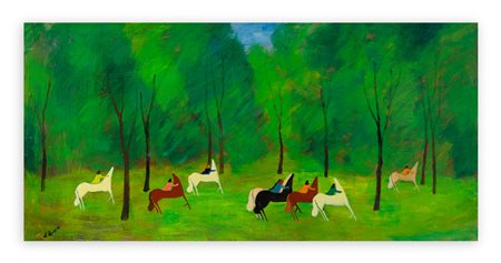 GIAN RODOLFO D'ACCARDI (1906-1993) - Cavalcata nella valle verde
