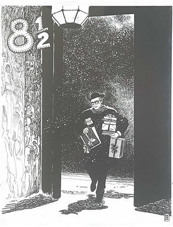 Poster di Milo Manara, 8 e mezzo