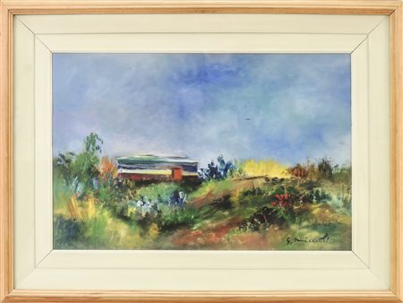 GIOVANNI OMICCIOLI (1901-1975) Paesaggio - Landscape olio su tavoletta - oil...