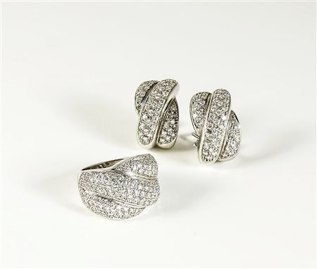 DEMI PARURE IN ORO BIANCO E DIAMANTI - WHITE GOLD AND DIAMONDS DEMI PARURE...