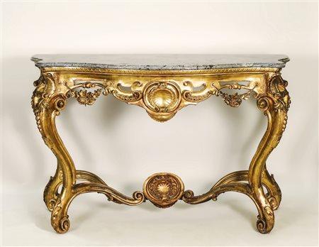 CONSOLE IN LEGNO INTAGLIATO E DORATO - GILTWOOD CONSOLE XIX secolo - 19th...