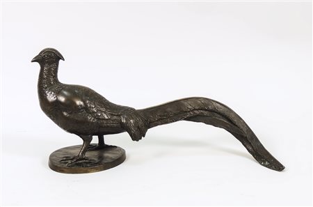 GIULIO PASSAGLIA (XIX-XX) Fagiano - Pheasant scultura in bronzo - bronze,...