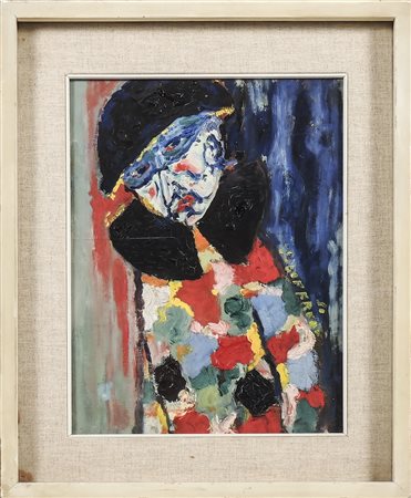 SILVIO LOFFREDO (1920-2013) Arlecchino olio su tavoletta - oil on panel,...