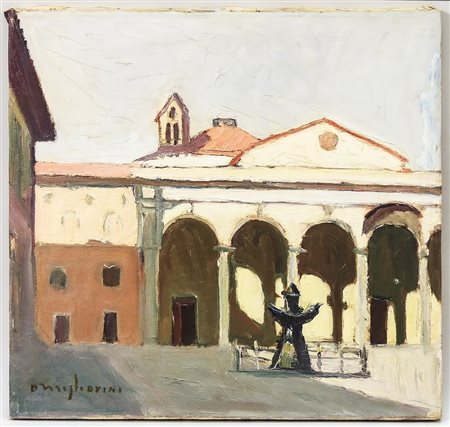 DINO MIGLIORINI (1907-2005) Piazza Santissima Annunziata a Firenze - Florence...