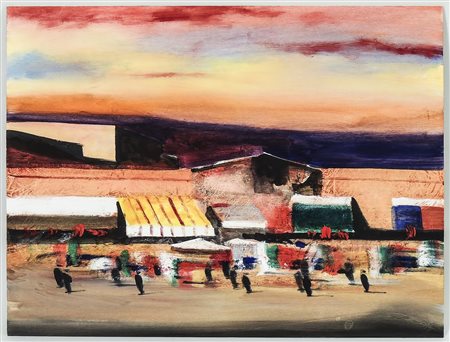 SALVATORE MAGAZZINI Marrakech olio su tavoletta - oil on panel firmato, al...