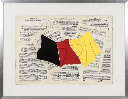 ARTURO CARMASSI Composizione con spartiti musicali - Composition with Sheets...