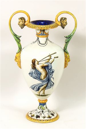 VASO IN TERRACOTTA SMALTATA - ENAMEL TERRACOTTA VASE Ginori, fine del XIX...