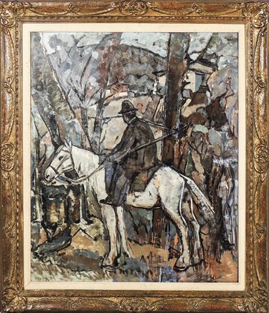 GIULIO CESARE GIACHETTI (1887-1961) Cacciatore nel bosco - Hunter in the...