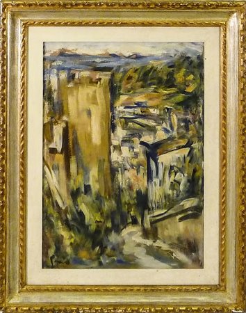 ENZO PREGNO (1898-1972) Strada fiorentina - Florentine Street olio su tela -...