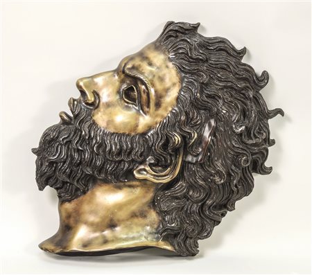 PROFILO DI UOMO CON BARBA - HEAD OF BEARDED MAN IN PROFILE bassorilievo in...