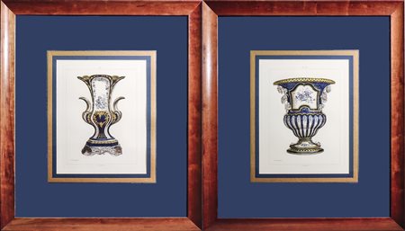 VASI - VASES coppia di incisioni - a pair of engravings, in cornice cm 30x23