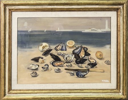 GIOVANNI MARCH (1894-1974) Natura morta con frutti di mare - Still Life with...