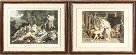VÈNUS ET ADONIS E PÀRIS ET HÉLÈNE due litografie francesi - two French...